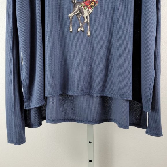 FREE PRESS Flirty Cozy graphic print t-shirt Sz M - Picture 4 of 7